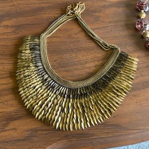 Stella & Dot gold bib necklace